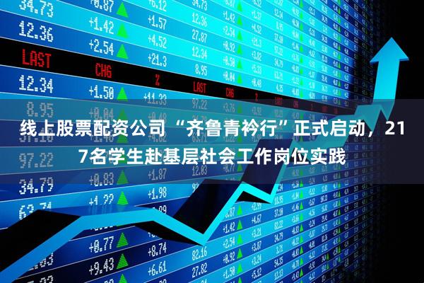 线上股票配资公司 “齐鲁青衿行”正式启动，217名学生赴基层社会工作岗位实践
